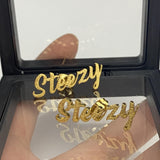 Frosted Name Earrings Stainless Steel Personalized