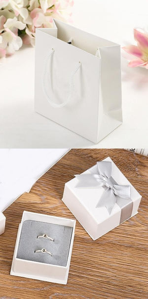 Ribbon Bowknot Paper Pendant Necklace Ring Gift Box Bag