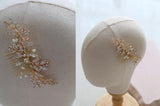 Jonnafe Leaf Hair Comb Boho Hairpiece Pearls Wedding Hair Accessories