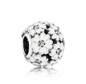 925 Silver Daisy Fairy Crystal Bead Charm for Women Bracelet & Necklace