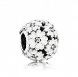 925 Silver Daisy Fairy Crystal Bead Charm for Women Bracelet & Necklace