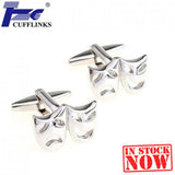 Silver Mask Cufflink Cuff Link Set