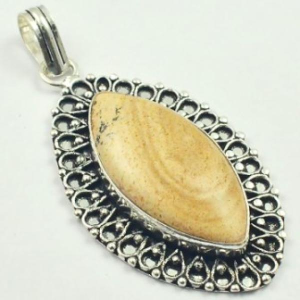 Jaspers Pendant Silver Overlay on Copper 71mm
