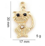 20PCS 17x30mm Cat Pendant Hang Charms Gold Silver DIY Floating Locket