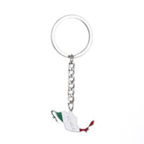 Mexico Map Flag Keychain Colored Stainless Steel Jewelry
