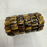 Natural Yellow Tigereye Stone Bead Bracelet 14x20mm