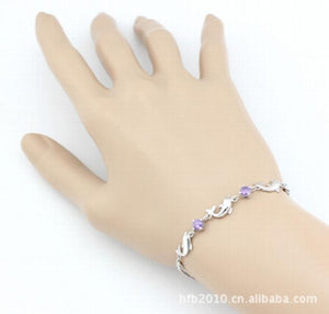 Dolphin Zircon Bracelet 925 Sterling Silver Jewelry