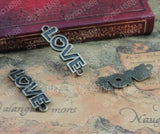 50 pcs Antique Bronze Plated LOVE Connection Charms Pendants