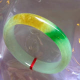 Zheru Jewelry Natural Burmese Light Tricolor Jade Bracelet