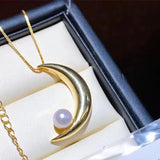 Moon Shape Pendant Mountings Findings Settings Jewelry 10pcs