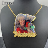 Personalized Acrylic Name Picture Necklace for Women
