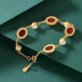 S925 Sterling Silver Hetian Jade Red Agate Bracelet