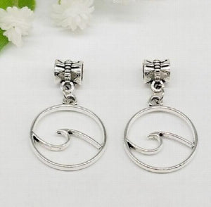 100Pcs Tibetan Wave Charms Dangle Beads for Bracelet 34x20mm