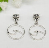 100Pcs Tibetan Wave Charms Dangle Beads for Bracelet 34x20mm