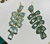 S925 Sterling Silver Ice Zirconium Grape Crystal Earrings