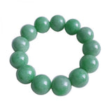 Jadeite Light Green Round Bead Bracelet Men Women's Gift