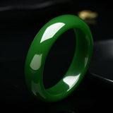 Zheru Jewelry Hetian Jade Green Bracelet 54-64mm Gift for Mother and Girlfriend