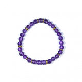 6mm Amethyst Hematite Bracelet Gemstone Jewelry Christmas Gift
