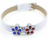 24x60PCS 8MM Rhinestones Flower Slide Charm for 8mm DIY Leather Bracelet
