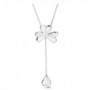 925 Silver Pan Necklace Signature Spinning Hearts Clasp Necklace