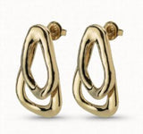 Spain 925 Silver Ear Nail Irregular Drop Bead Earrings