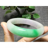 Zheru Jewelry Natural Burmese Jade Two-Color Bracelet 54-64mm