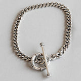925 Sterling Silver Vintage Round Chain Bracelet