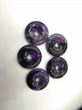 5pcs 30mm Dounts Natural Stone Beads Amethysts Pendant Necklace
