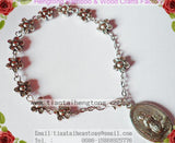 6pcs 9mm Alloy Bead Rosary Bracelet Catholic Rosary Bangle B1168