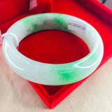 Zheru Jewelry Natural Jadeite Bracelet Green Bicolor 54-62mm Princess Gift