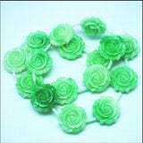 Pink Flower Beads Accessories Double Faces Carving Craft Beads