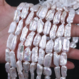 Top-Drilled Biwa Pearl Strand - Natural Freshwater Pearls