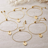 Arabic Letter Bracelet Heart Pendant Stainless Steel Women Bracelet