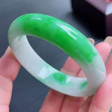 Natural Burmese Jadeite Light Green 54-64mm Bracelet Princess Jewelry