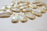 30pcs/lot Irregular Ovals Resin Shell Effect Core Copper Charms