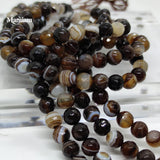 Mamiam Coffee Stripe Agate Beads 8mm