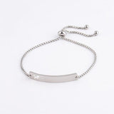 Stainless Steel Blank Bend Bar Bracelet Butterfly