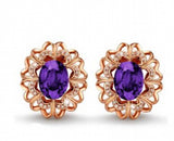 925s Silver Needle Stone Earrings with Zircon Crystal