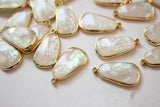 30pcs/lot Irregular Ovals Resin Shell Effect Core Copper Charms