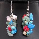 Baroque Lapis Dangle Earrings S925 Silver Hook Fine Jewelry