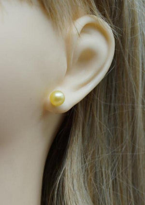 Yello Freshwater Pearl Stud Earring Charming Women Gift Pearl Jewelry