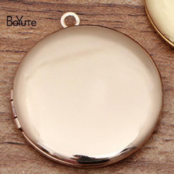 BoYuTe 10-Pc Round 32MM 20MM Brass Pendant Locket Charms