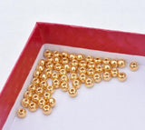 24k Pure Yellow Gold Loose Beads 3mm-8mm DIY Bracelets Jewelry Parts