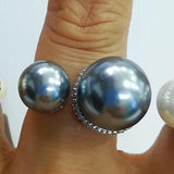 Pearl Statement Ring Cubic Zircon Charm Bohemian Beach Jewelry