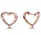 925 Silver Earring Rose Crystal Stud Wedding Jewelry