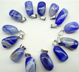 Purple Quartz Crystal Agate Stone Beads Pendant for DIY Jewelry Making