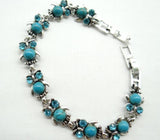 Natural Stone Owl Tiger EyeTurquoises Bracelet for DIY Jewelry Making