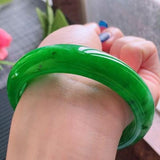 Zheru Natural Burmese Emerald Green 54-64mm Bracelet Princess Jewelry