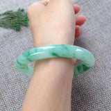 Zheru Jadeite Green Flower Bracelet 54-64mm - Princess Jewelry
