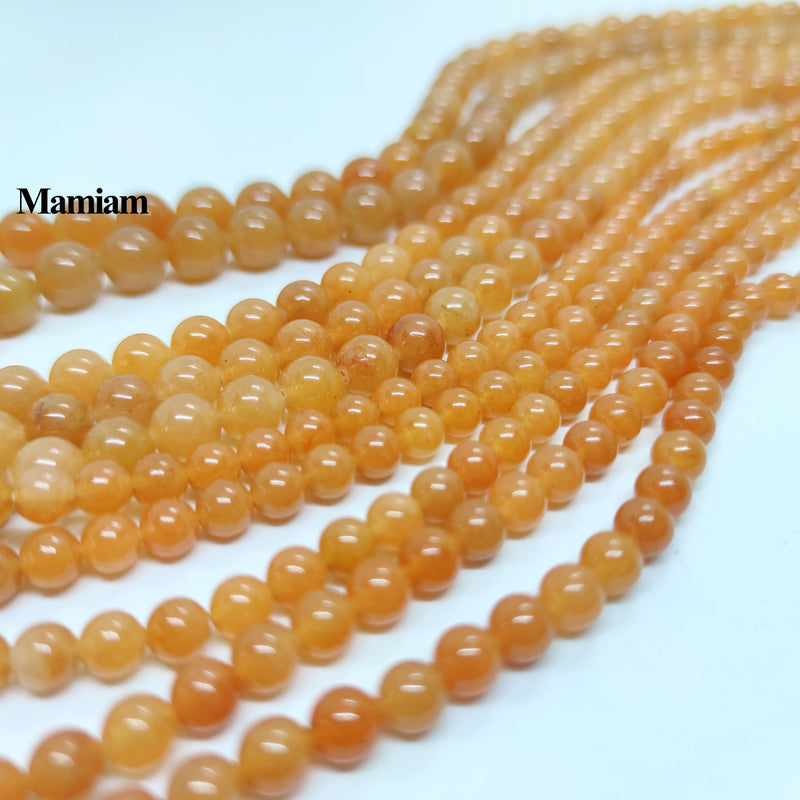 Red Aventurine Charm Beads 6-10mm Round Stone DIY Bracelet Necklace